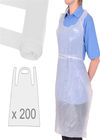 Tabliers jetables blancs d'anti bactéries/contrôle en plastique jetable d'infection de chemises