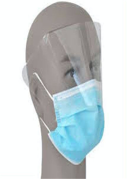 Masque médical jetable bleu d'hôpital avec le bouclier répulsif liquide en plastique