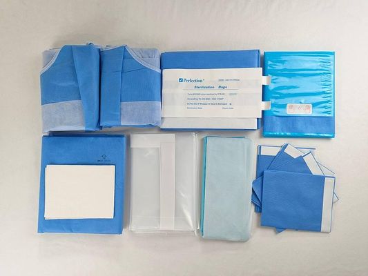 Pack de draps de chirurgie générale jetables bleu vert blanc draps de chirurgie stériles pour salle d'opération et protection du patient