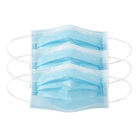 Masque protecteur jetable bleu filtration de 3 couches non tissée avec la boucle élastique d'oreille