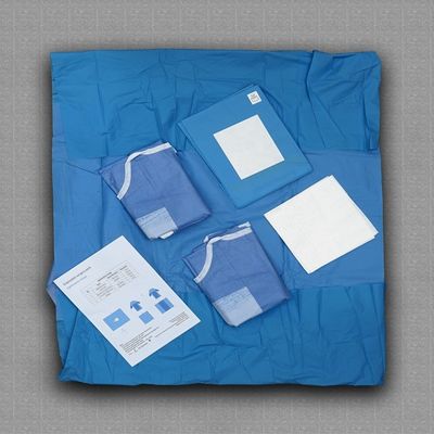 Matériel médical et accessoires de chirurgie Pack de classe II bleu vert blanc instruments de chirurgie stériles pour les centres médicaux