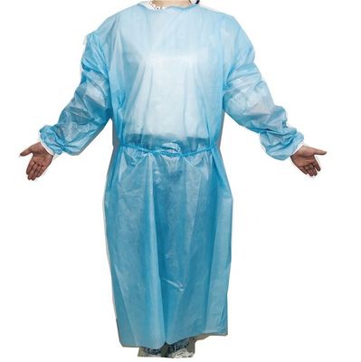 Le PE a enduit les robes non tissées d'isolement du niveau 2 d'AASI AAMI de la manchette élastique PB70-2012